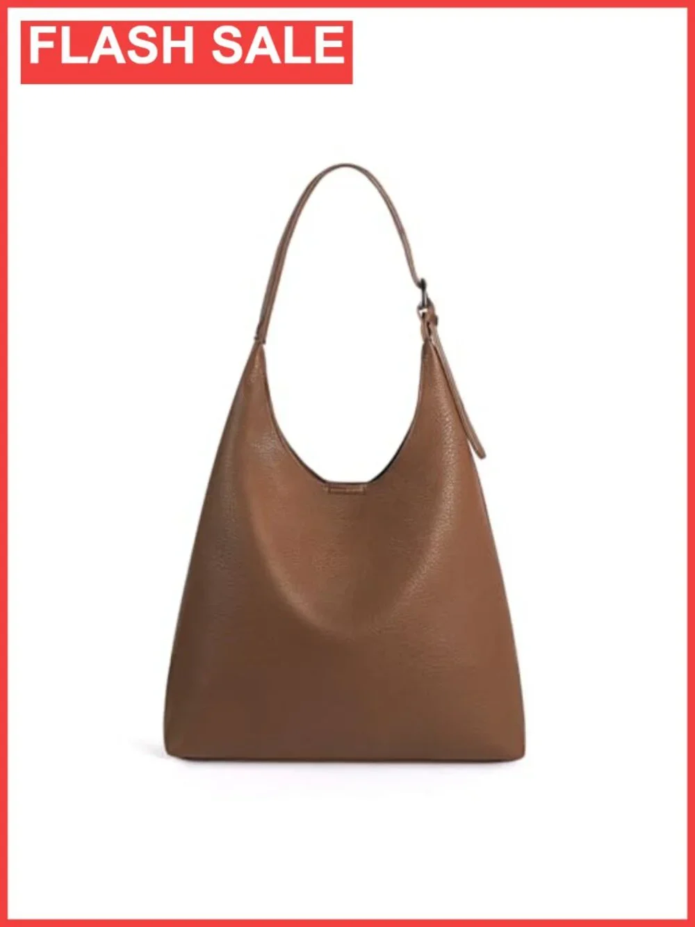 Vegan Leather Slouchy Hobo Shoulder Bag Magnetic Closure Everyday Purse